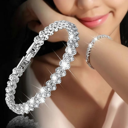 Luxury Love Braided Leaf Bracelet - Cubic Zirconia Fashion Jewelry