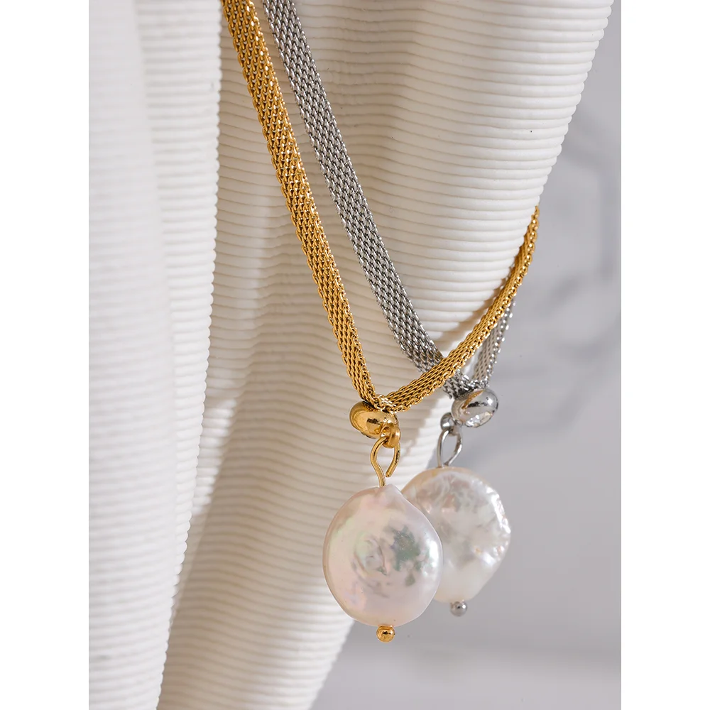 Natural Pearl Beads Necklace - Chic Gold-Plated Statement Jewelry