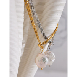 Natural Pearl Beads Necklace - Chic Gold-Plated Statement Jewelry