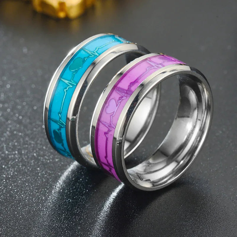 JESUS Letters Glow in the Dark Stainless Steel Ring - Faith Jewelry
