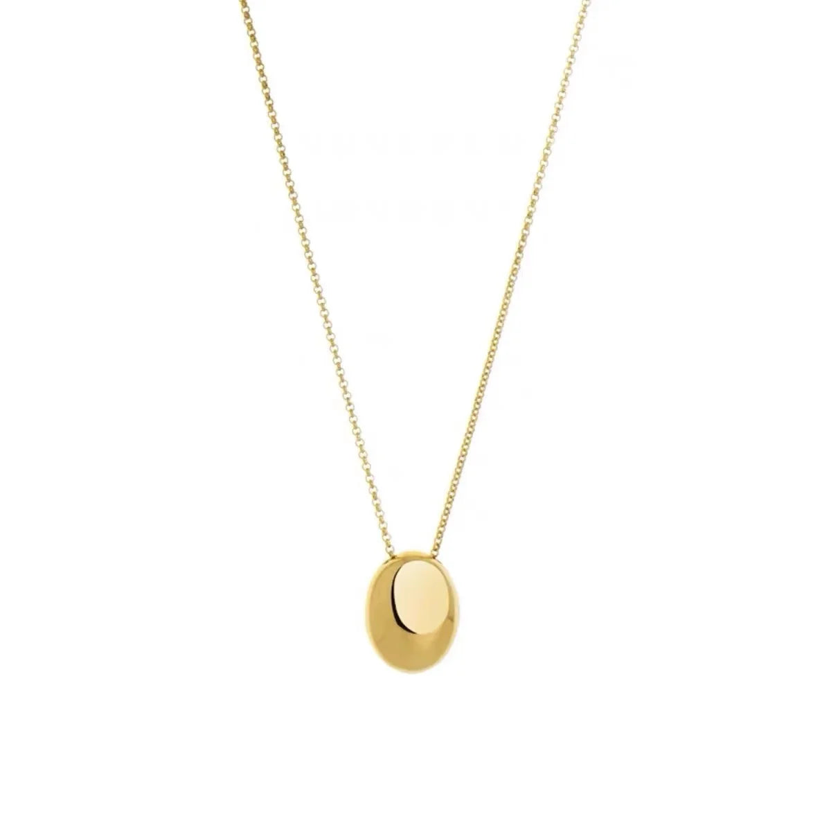 Oval Pendant Necklace - Stainless Steel Geometric Statement