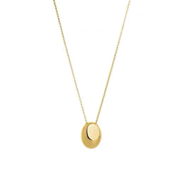 Oval Pendant Necklace - Stainless Steel Geometric Statement