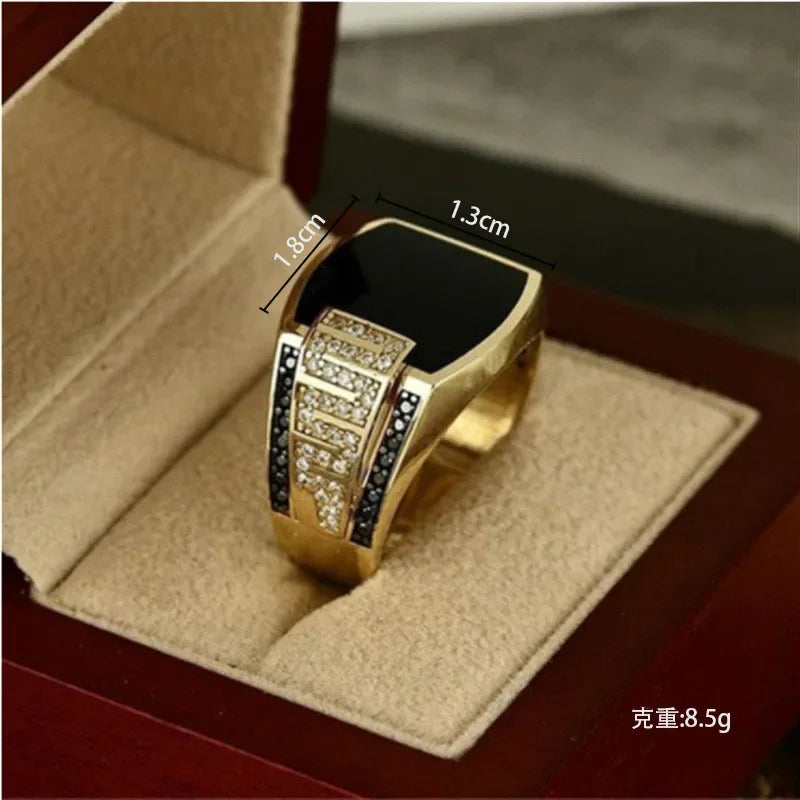 Classic Black Stone Ring - Geometric Fashion Statement