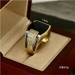 Classic Black Stone Ring - Geometric Fashion Statement