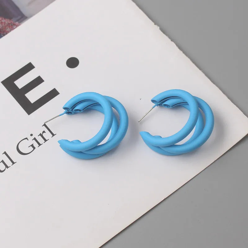 Bohemian Blue Geometric Earrings - Eclectic Statement Jewelry