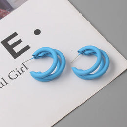Bohemian Blue Geometric Earrings - Eclectic Statement Jewelry