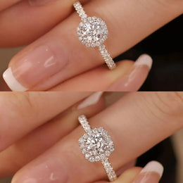 Never Fade White Gold Zircon Ring - Romantic Copper Statement Jewelry