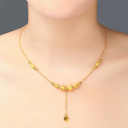 Gold Color Flower Necklace - Botanical Garden Jewelry