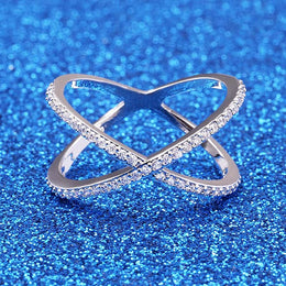 Zirconia Crystal Infinite Ring - Eternity Symbol Sterling Silver