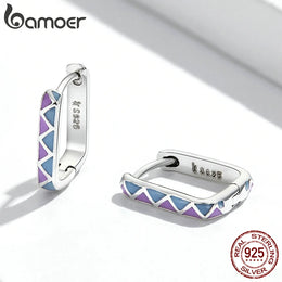 925 Sterling Silver Original Simple Contrast-Color Earrings - Artistic Jewelry