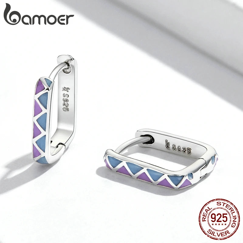925 Sterling Silver Original Simple Contrast-Color Earrings - Artistic Jewelry