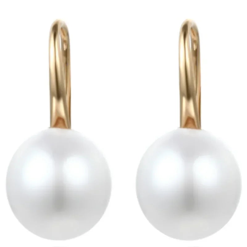 Genuine Natural Freshwater Pearl Earrings 925 Sterling Silver - Ball-Shaped Drop Jewelry