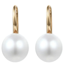 Genuine Natural Freshwater Pearl Earrings 925 Sterling Silver - Ball-Shaped Drop Jewelry