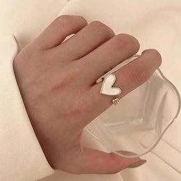 Unique Heart Gold Plated Ring - Romantic Love Symbol Jewelry