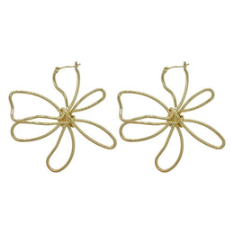Metal Flower Earrings - Bold Floral Statement Jewelry