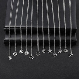 Stainless Steel Star Zodiac Sign Necklace - Personalized Astrology Jewelry