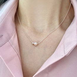 Natural Freshwater Pearl 925 Sterling Silver Necklace - Timeless Classic