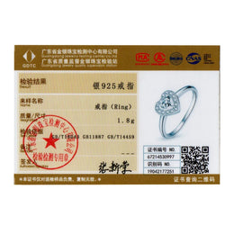 925 Sterling Silver Bright Love Ring - Heart Zircon Trendy Design