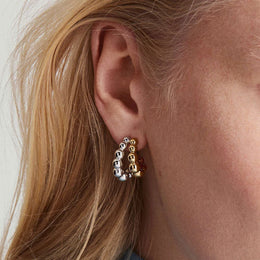 Gold Silver Geometric Hoop Earrings - Modern Statement Jewelry