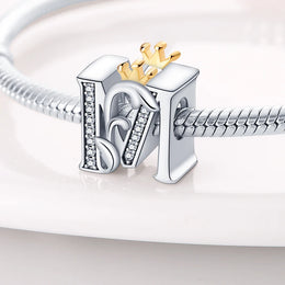 26 Letter Silver and Gold Color Pendant Necklace - Personalized Initial Jewelry