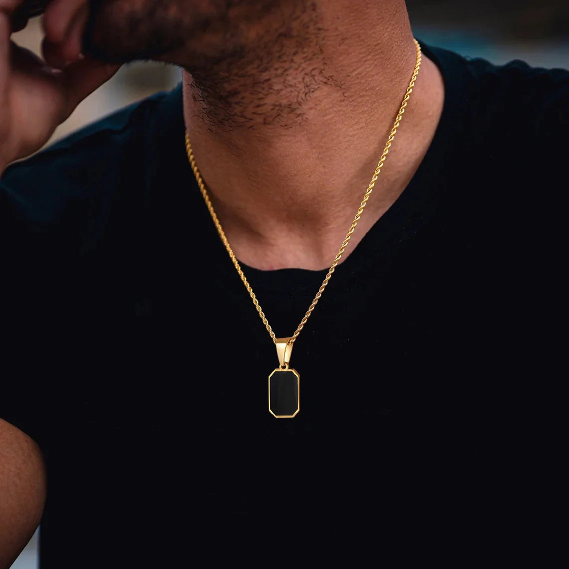 Geometric Square Necklace - Stainless Steel Modern Statement Jewelry