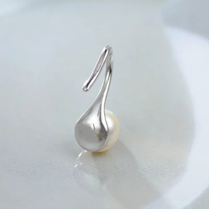 Genuine Natural Freshwater Pearl Earrings 925 Sterling Silver - Ball-Shaped Drop Jewelry