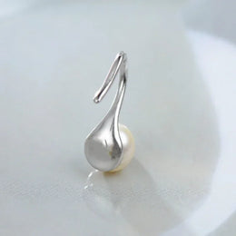 Genuine Natural Freshwater Pearl Earrings 925 Sterling Silver - Ball-Shaped Drop Jewelry