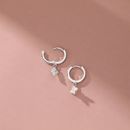 925 Sterling Silver Sweet Floral Earrings - Zircon Flower Jewelry