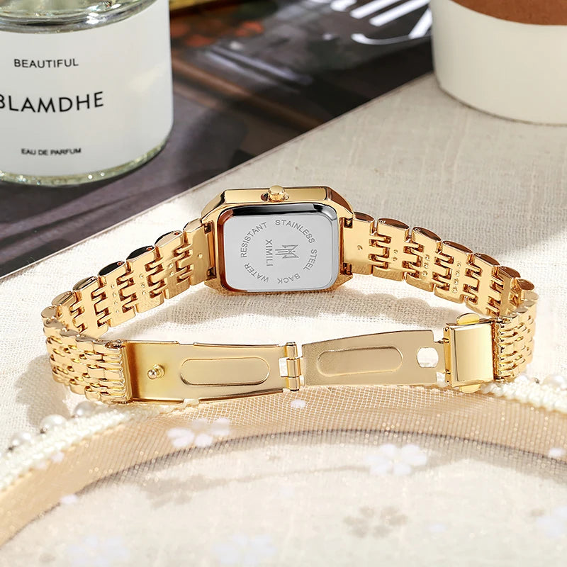 Luxury Fashion Square Watch - Water Resistant with Safety Clasp