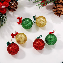 Resin Snowflake Star Light Ball Christmas Earrings - Festive Statement Jewelry