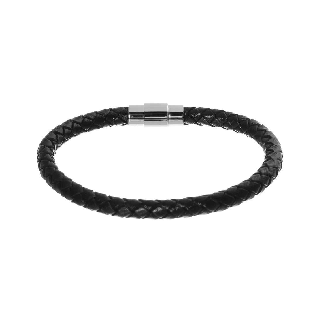 100% Genuine Braided Leather Bracelet - Stainless Steel Fashion Jewelry