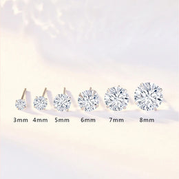925 Sterling Silver Zircon Studs - Classic Sparkle Earrings