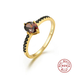 Exquisite Black Crystal Ring - 925 Sterling Silver AAAAA Zircon