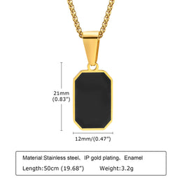 Geometric Square Necklace - Stainless Steel Modern Statement Jewelry