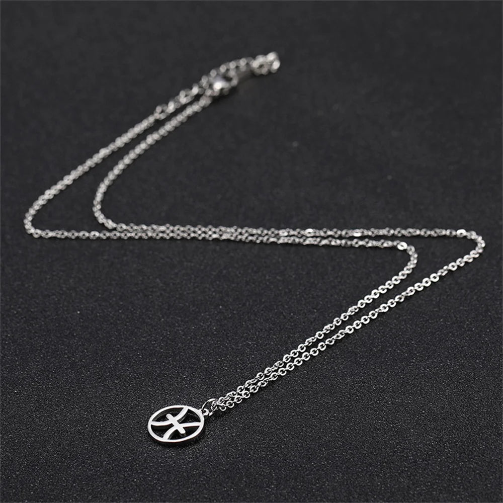 Stainless Steel Star Zodiac Sign Necklace - Personalized Astrology Jewelry