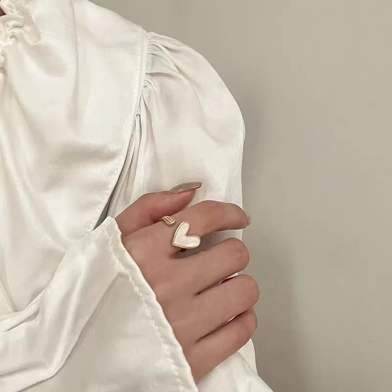 Unique Heart Gold Plated Ring - Romantic Love Symbol Jewelry