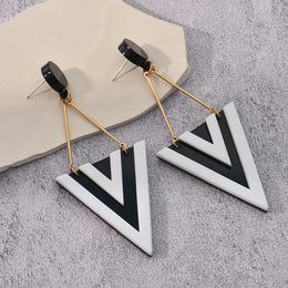 Triangle Drop Earrings - Punk Geometric Acrylic Fashion Jewelry