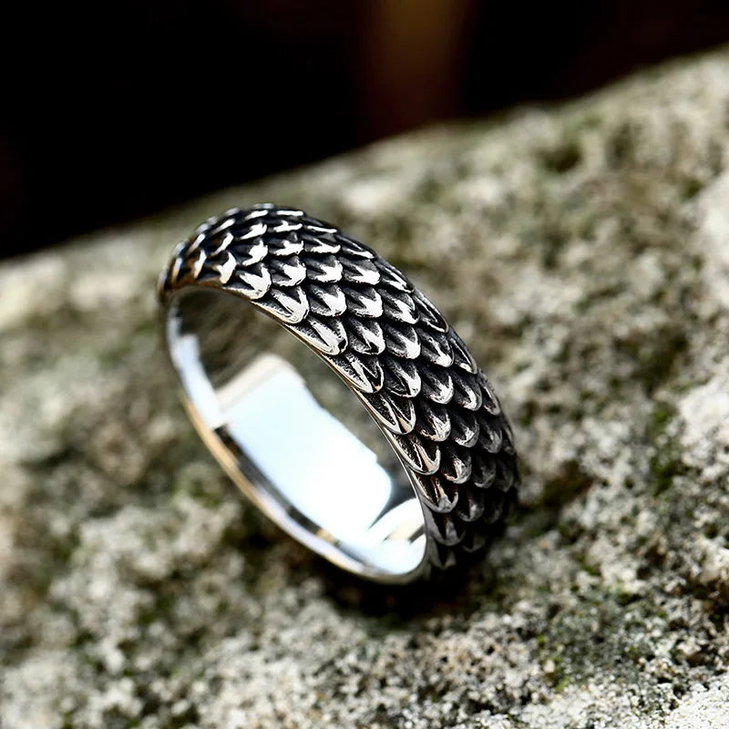 Black Dragon 316L Stainless Steel Ring - Mythical Creature Jewelry