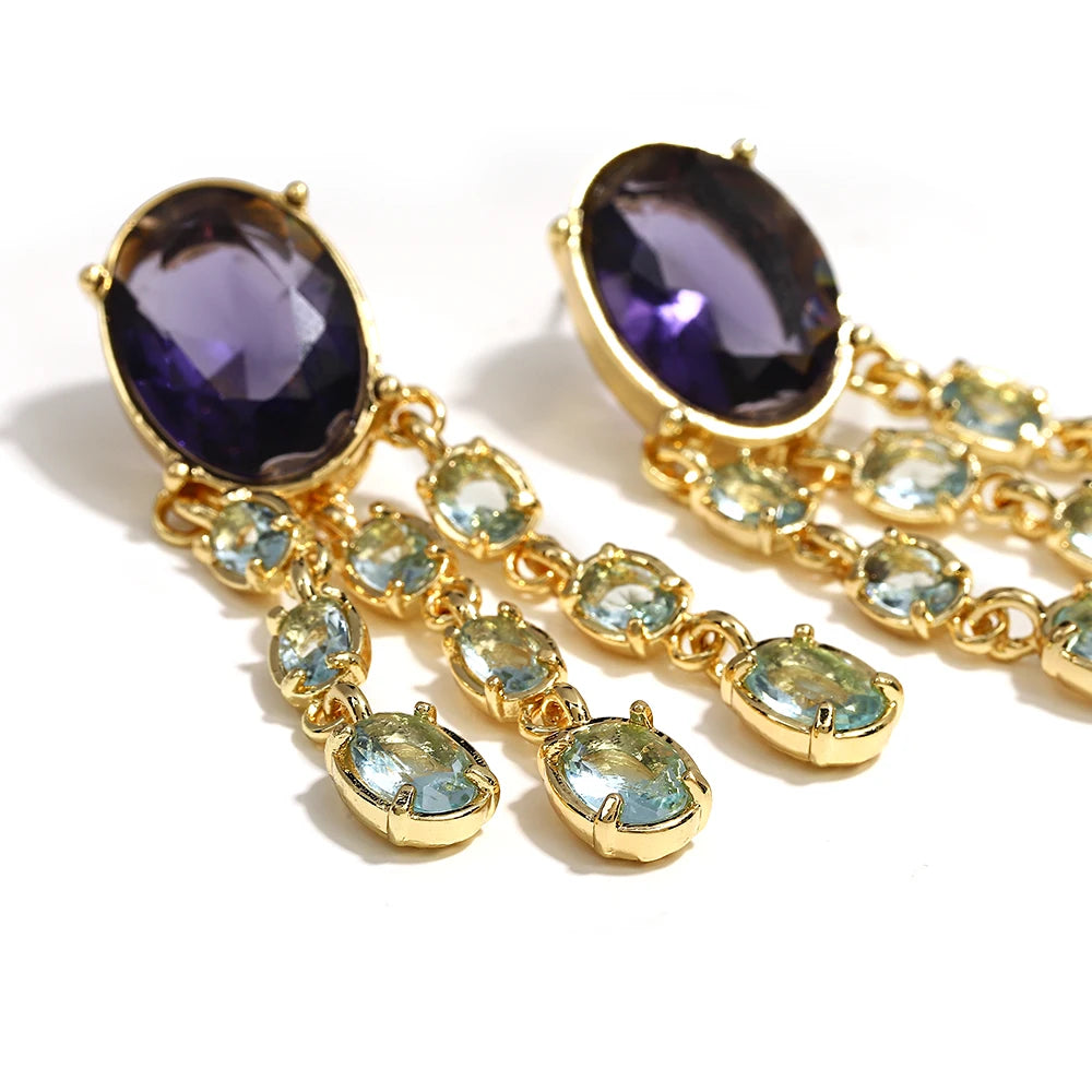 Vintage Geometric Long Dangle Earrings - Modern Statement Jewelry