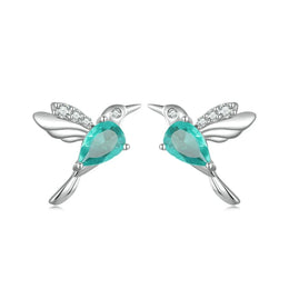 925 Sterling Silver Hummingbird Stud Earrings - Delicate Bird Jewelry
