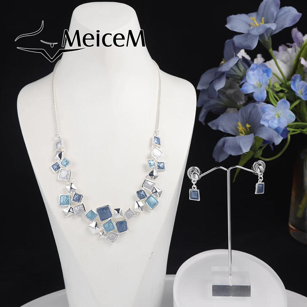 Exaggerated Big Statement Enamel Necklace - Bold Fashion Jewelry