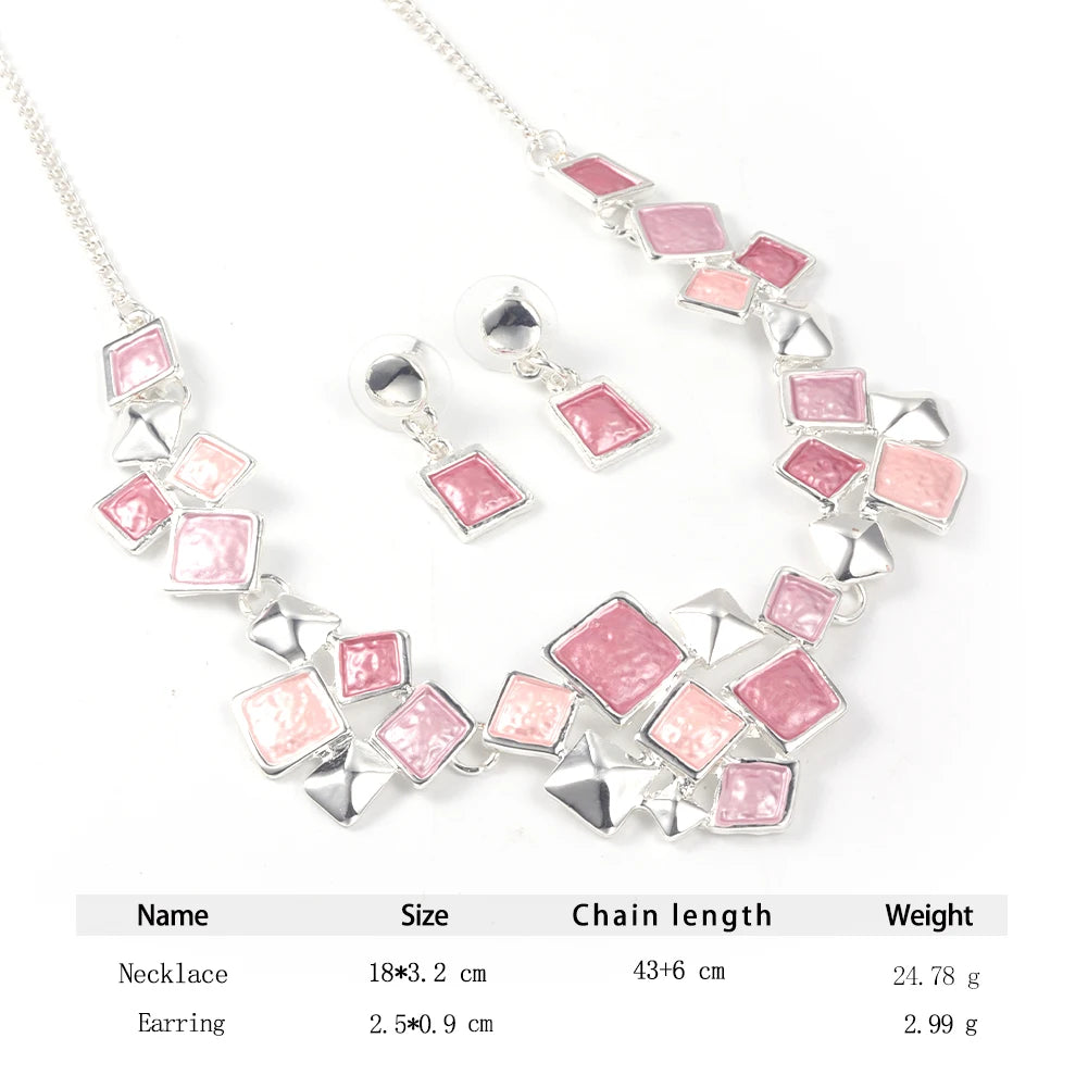 Exaggerated Big Statement Enamel Necklace - Bold Fashion Jewelry