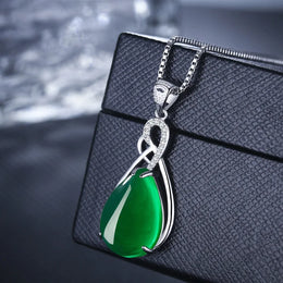 S925 Sterling Silver Turquoise Pendant Necklace - Bohemian Gemstone Jewelry