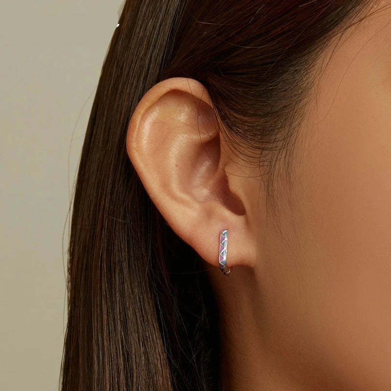925 Sterling Silver Original Simple Contrast-Color Earrings - Artistic Jewelry