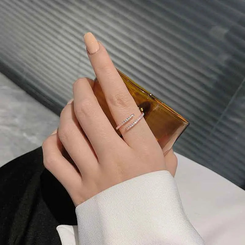Minimalist Thin Rings with Brilliant Cubic Zircon - Delicate Stackable Bands