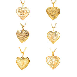 Heart Frame Memory Locket Pendant Necklace - Keepsake Jewelry