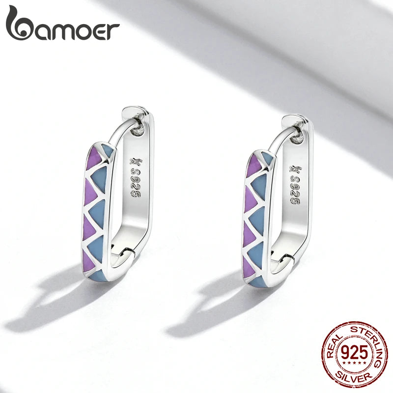 925 Sterling Silver Original Simple Contrast-Color Earrings - Artistic Jewelry