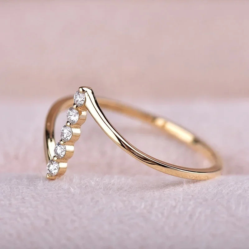 Geometric Zircon Ring - Modern Cocktail Statement Jewelry