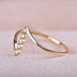 Geometric Zircon Ring - Modern Cocktail Statement Jewelry
