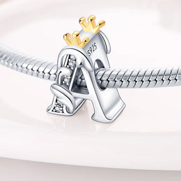 26 Letter Silver and Gold Color Pendant Necklace - Personalized Initial Jewelry